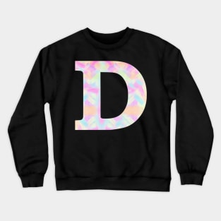 The Letter D Rainbow Brushed Design Crewneck Sweatshirt